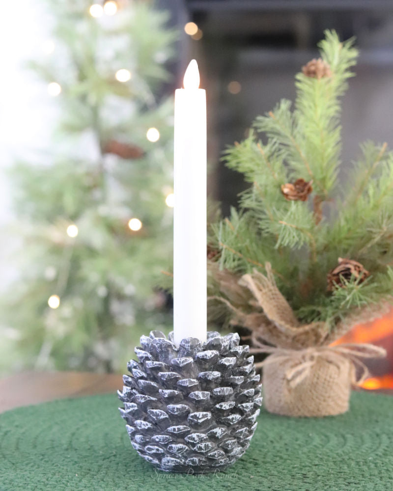 Pinecone Taper Candle Holder Large