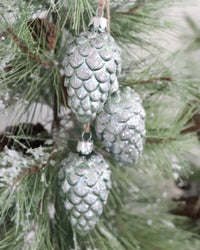 Pinecone Cluster Glass Ornament