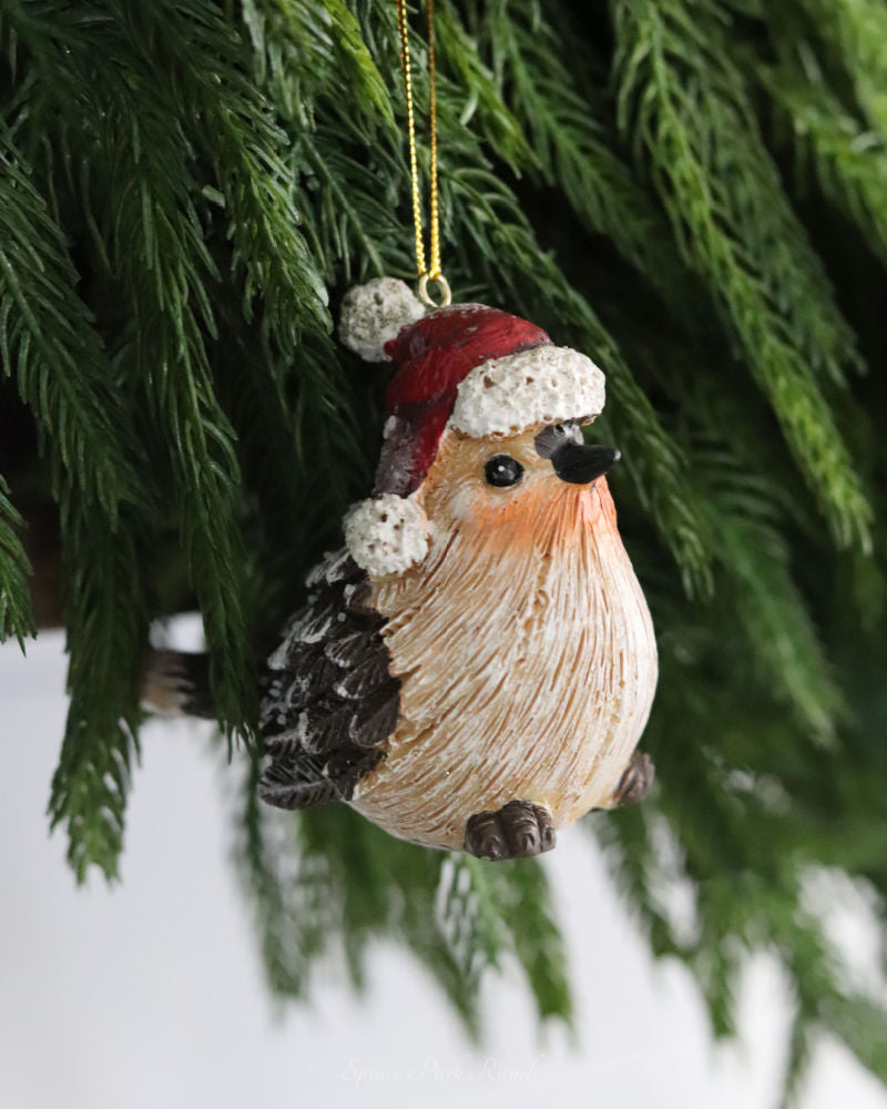 Pinecone Winter Bird Ornament