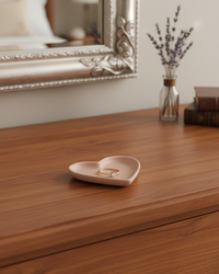 Rustic Pink Heart Trinket Tray