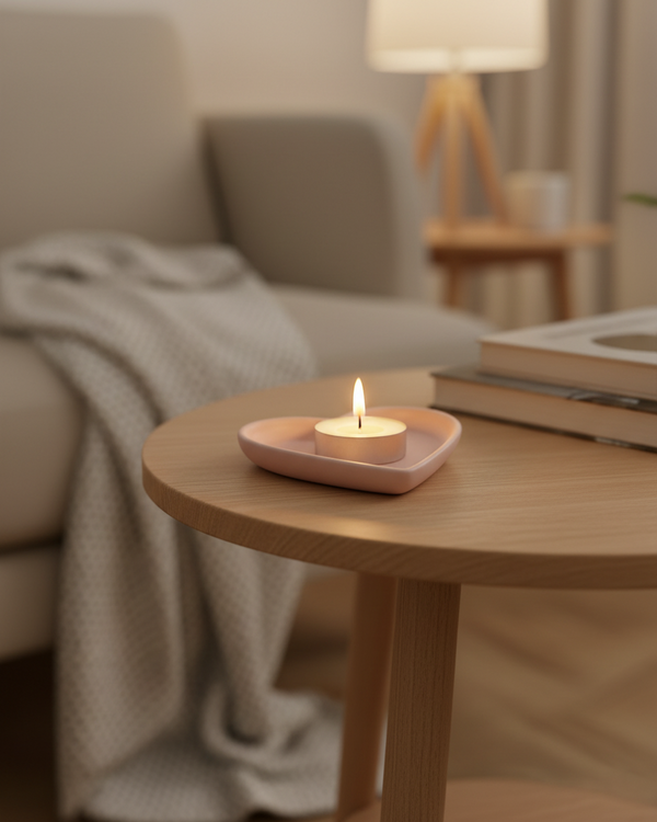 Rustic Pink Heart Trinket Tray