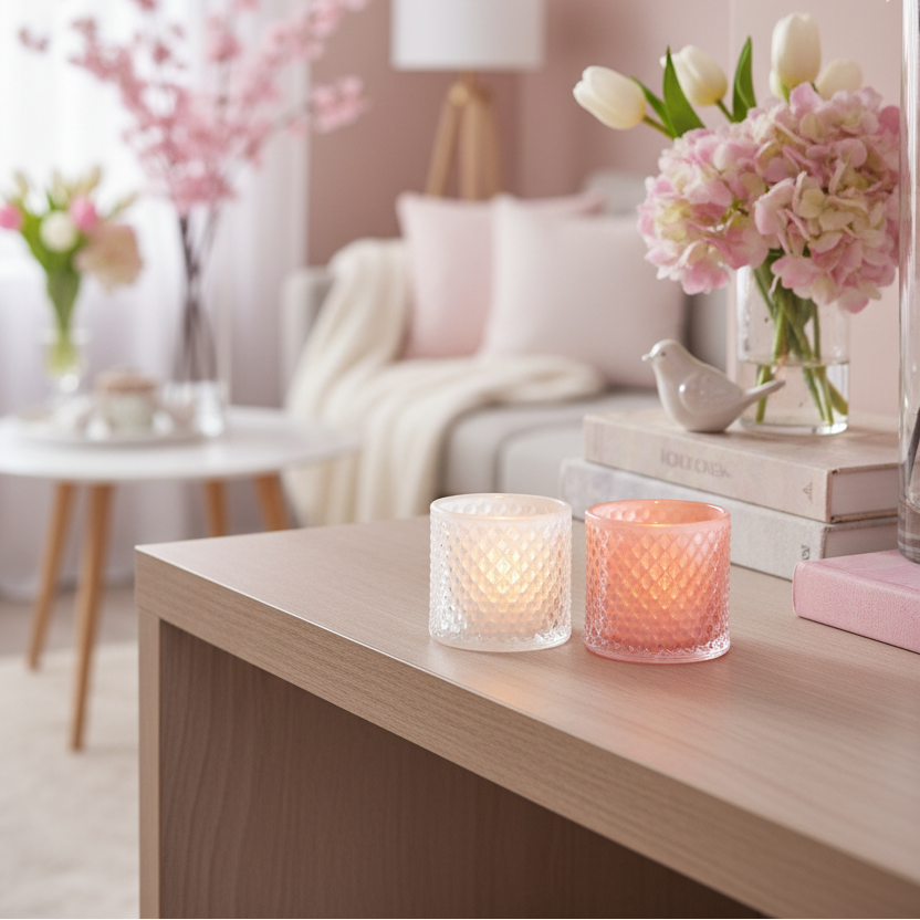 Textured Glass Tealight Holder