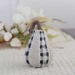 Burlap and Buffalo Plaid Resin Pumpkin