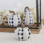 Burlap and Buffalo Plaid Resin Pumpkin