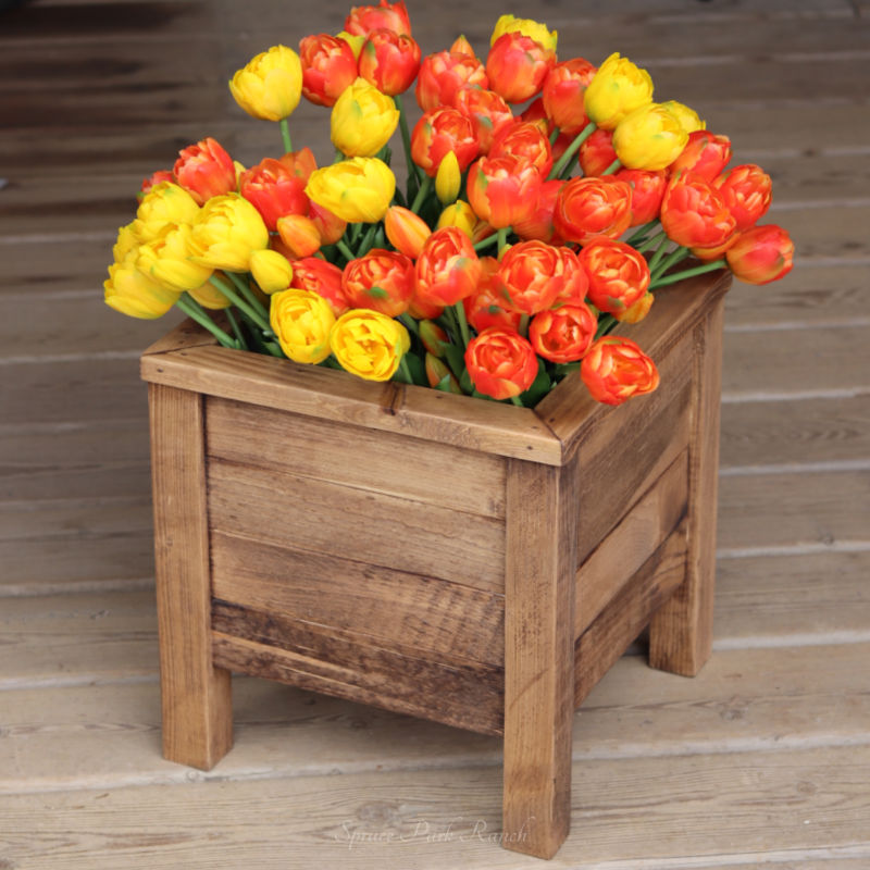 Natural Wood Planter Box