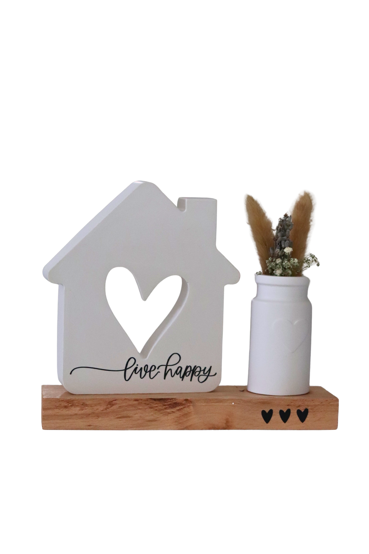 House With Heart and Vase Live Happy