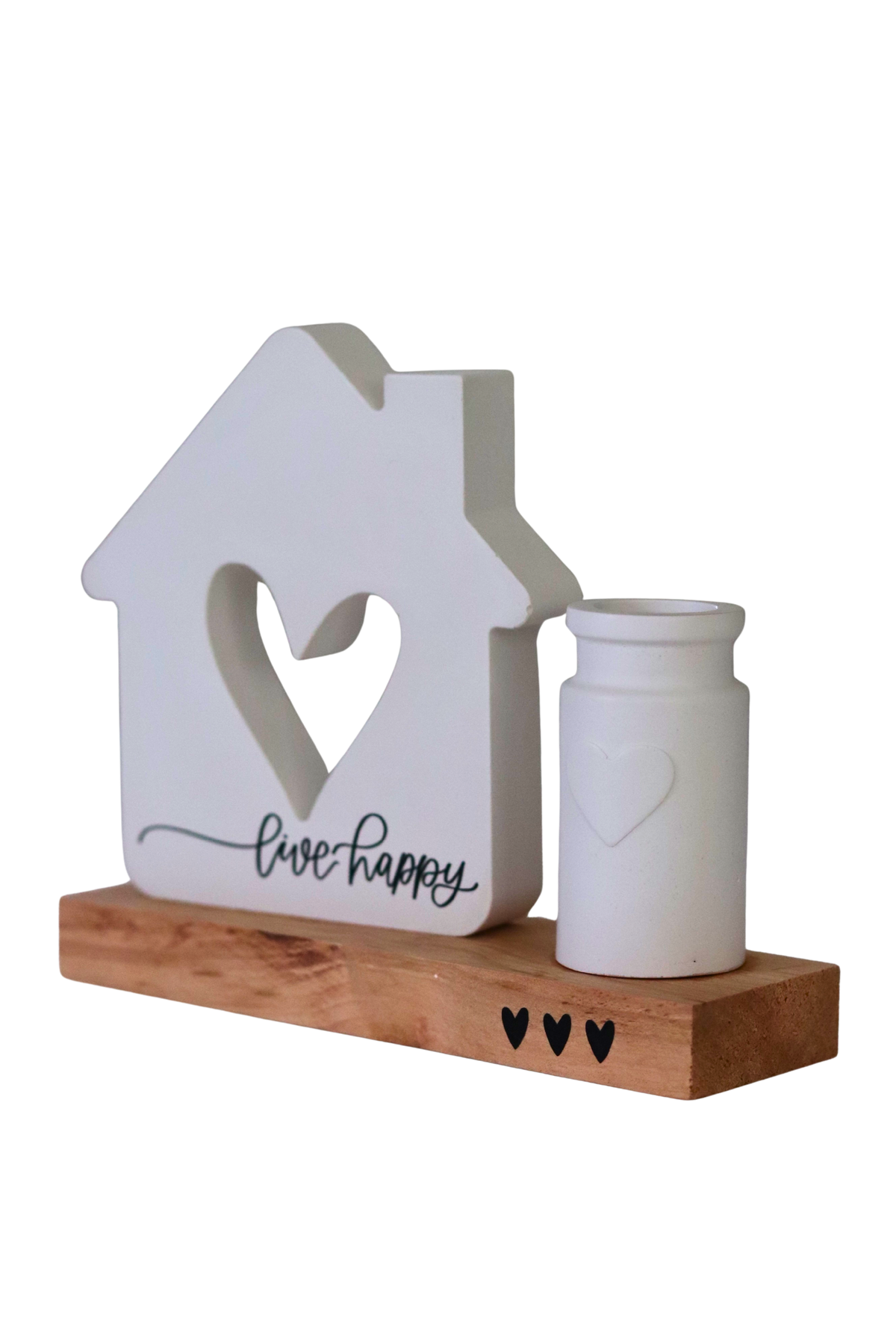 House With Heart and Vase Live Happy