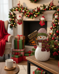 Playful Resin Snowman Figurine