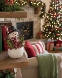 Playful Resin Snowman Figurine