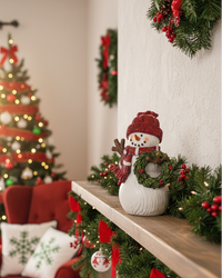 Playful Resin Snowman Figurine