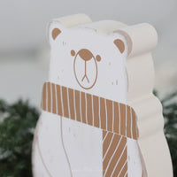 Chunky Wood Polar Bear Sitter Double Sided