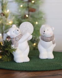 Lighted Terracotta Holiday Polar Bear
