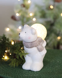 Lighted Terracotta Holiday Polar Bear