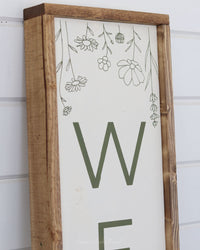 Reversible Wood Porch Sign Green Welcome/Hello Sunshine with Sun