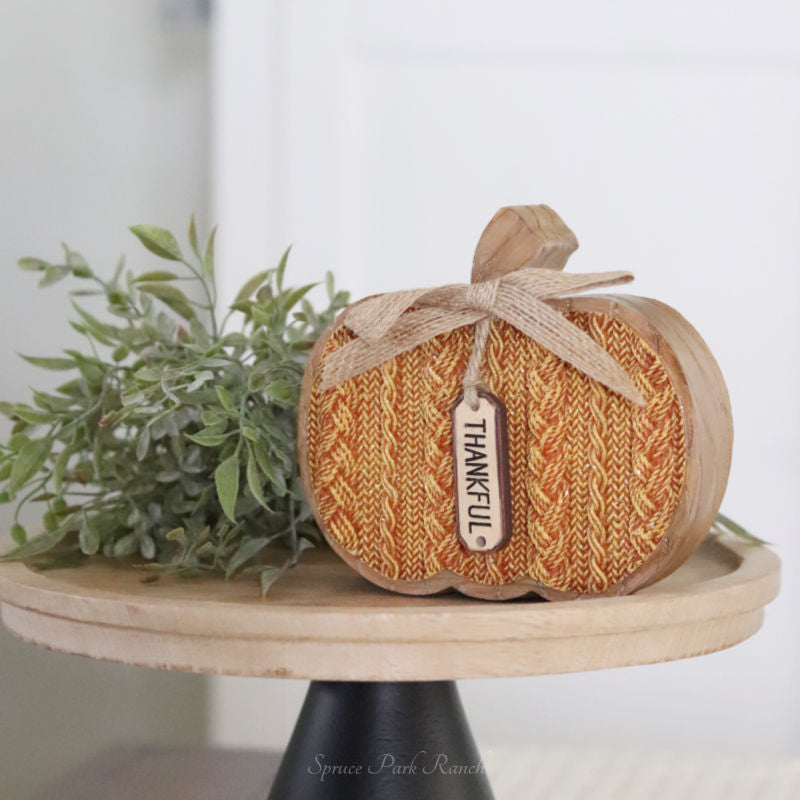 Cable Knit Textured Pumpkin Block