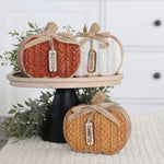 Cable Knit Textured Pumpkin Block
