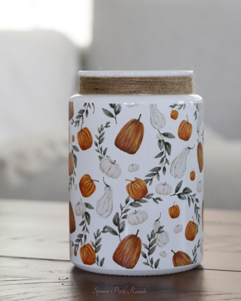 Pumpkin Patch Glass Jar