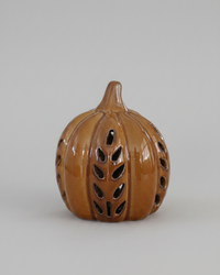 Ceramic Cutout LED Brown Pumpkin Wheat Design
