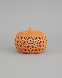 Ceramic Cutout LED Orange Pumpkin