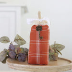 Tall Orange Plaid Pumpkin