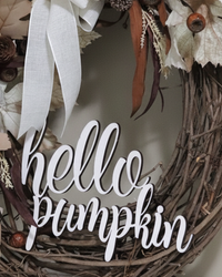 Pumpkin and Oak Hello Pumpkin Wreath
