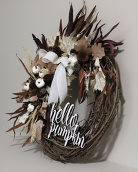 Pumpkin and Oak Hello Pumpkin Wreath