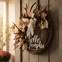 Pumpkin and Oak Hello Pumpkin Wreath