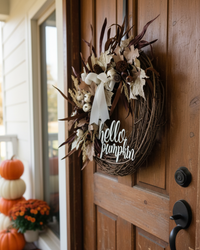 Pumpkin and Oak Hello Pumpkin Wreath