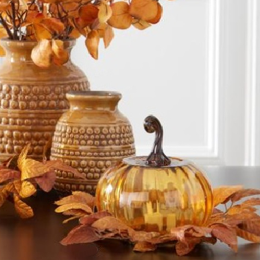 Amber Glass Pumpkin Cloche