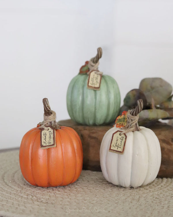 Harvest Pumpkin With Tag