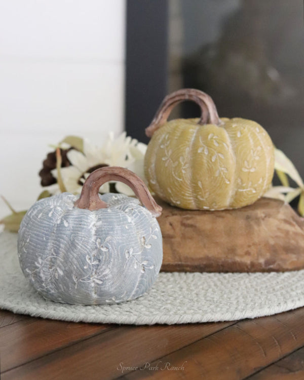 Wood Look Vine Harvest Pumpkin