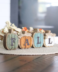 Cable Knit Harvest Fall Pumpkins With Bows