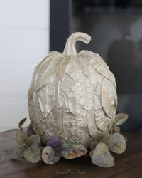Layered Champagne Gold Leaf Resin Pumpkin