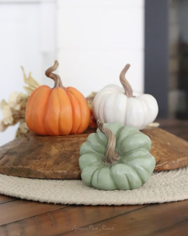 Harvest Resin Pumpkin Small
