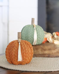 Braided Harvest Pumpkin With Beads