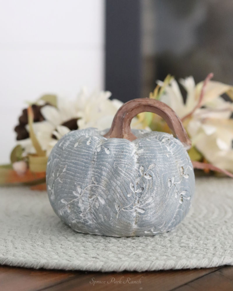 Wood Look Vine Harvest Pumpkin