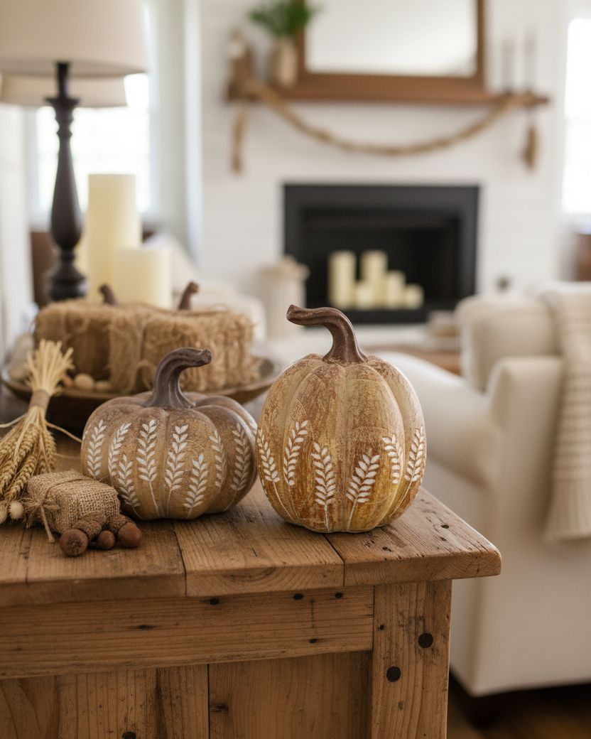 Natural Wheat Harvest Pumpkin