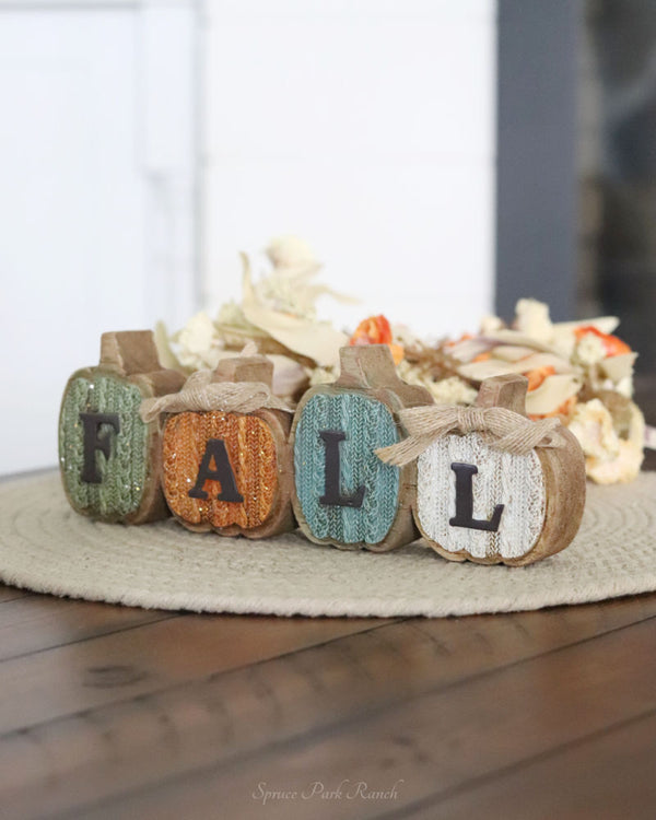 Cable Knit Harvest Fall Pumpkins With Bows