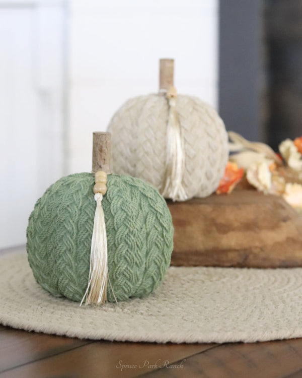 Braided Harvest Pumpkin With Beads