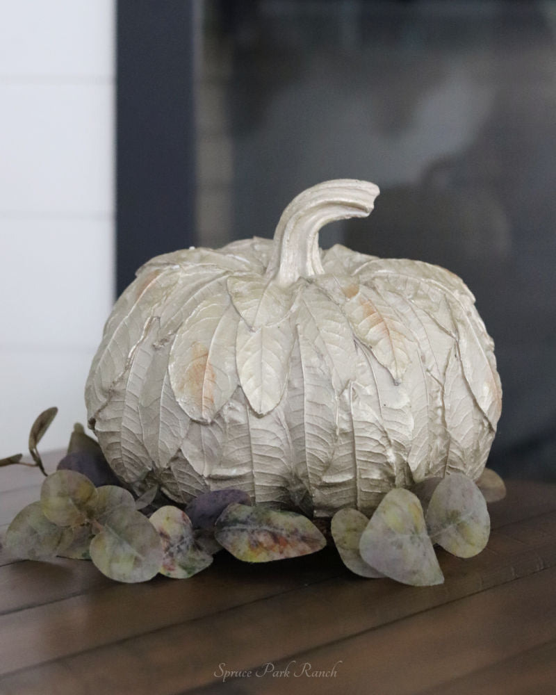 Layered Champagne Gold Leaf Resin Pumpkin