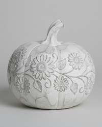 White Embossed Harvest Pumpkin Small