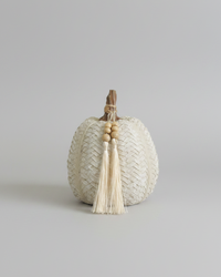 Woven Harvest Pumpkin with Beaded Tassel