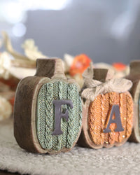 Cable Knit Harvest Fall Pumpkins With Bows