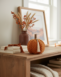 Braided Harvest Pumpkin With Beads