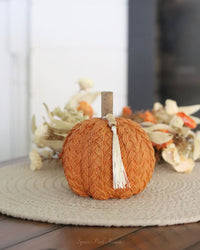 Braided Harvest Pumpkin With Beads