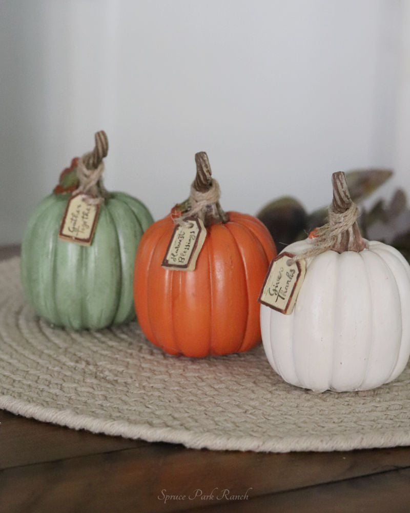 Harvest Pumpkin With Tag