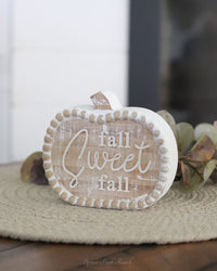 Wood Engraved Harvest Pumpkin Block