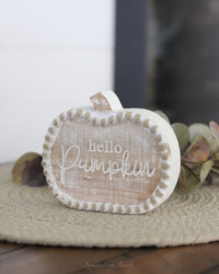 Wood Engraved Harvest Pumpkin Block