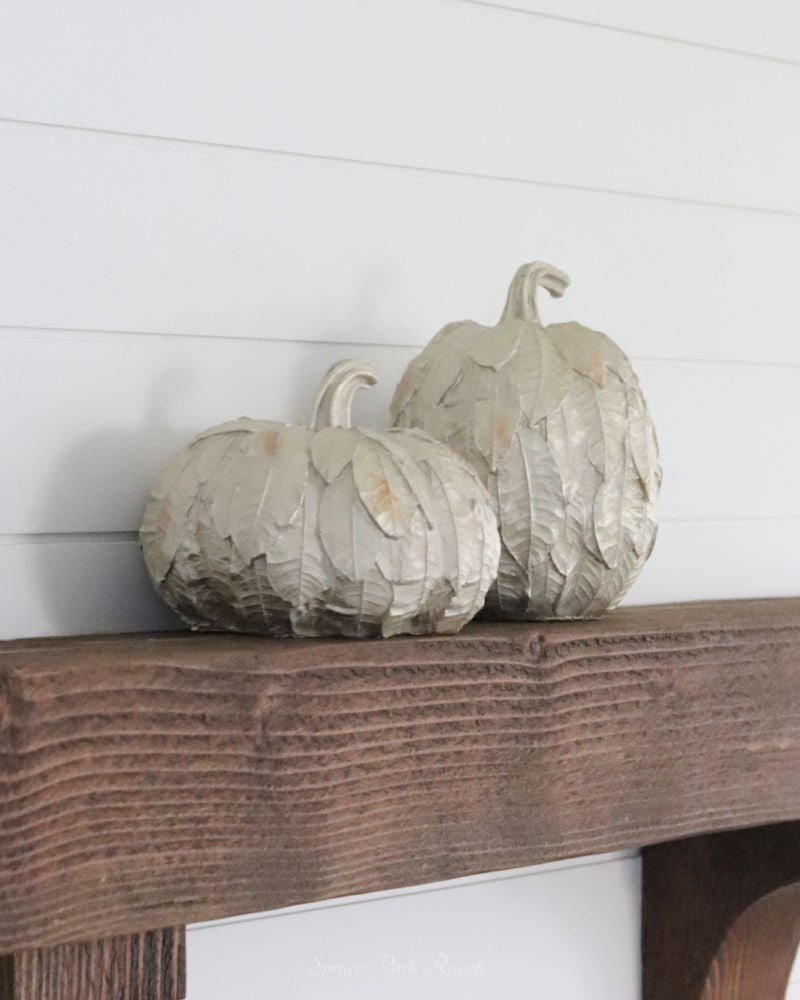 Layered Champagne Gold Leaf Resin Pumpkin