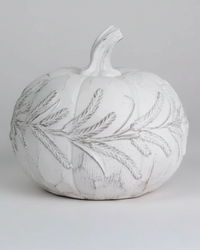 White Embossed Harvest Pumpkin Small